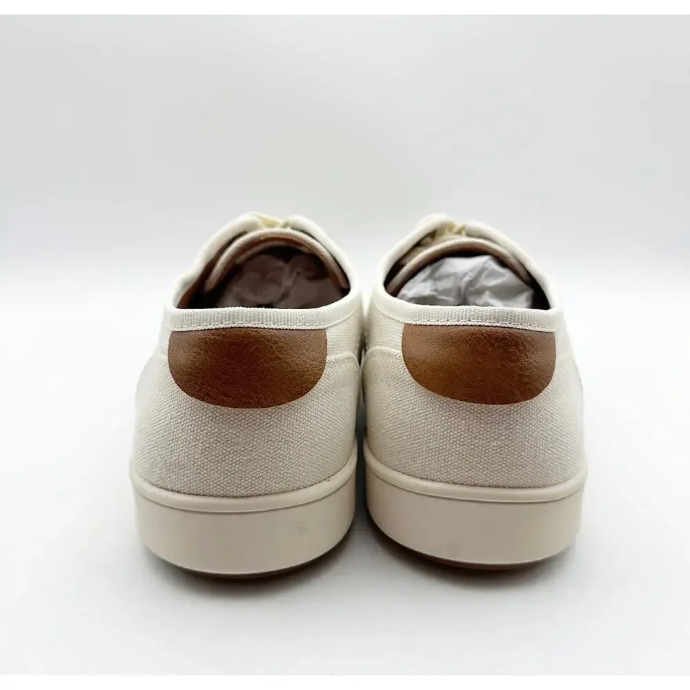 STEVE MADDEN Mens Fenta Casual Sneakers Size 10.5 M Cream White Fabric NIB